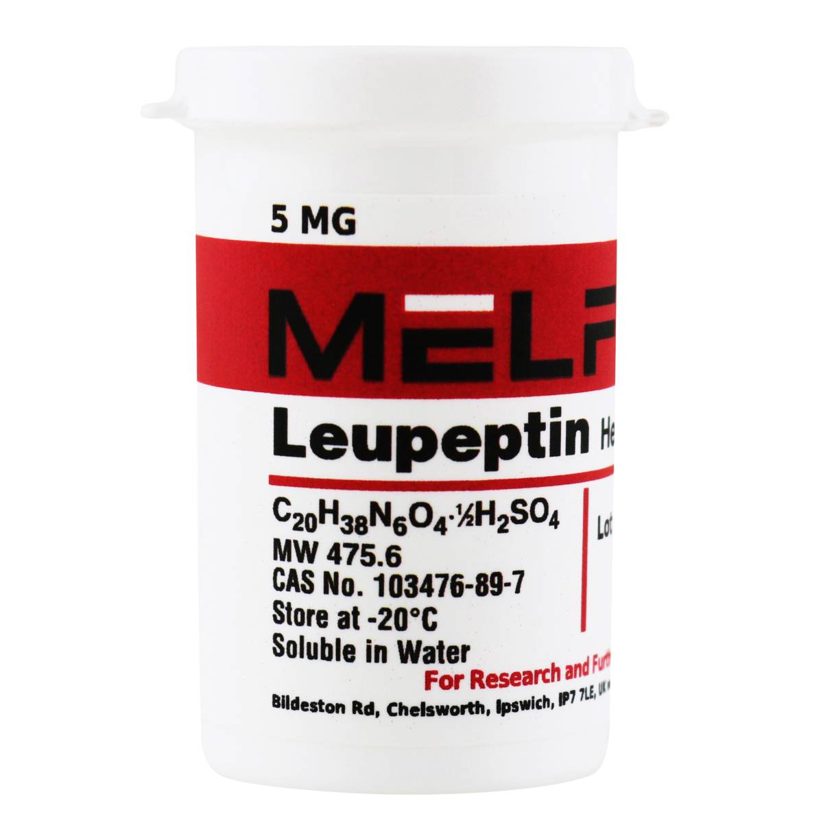 Leupeptin Hemisulfate, 5 Milligrams