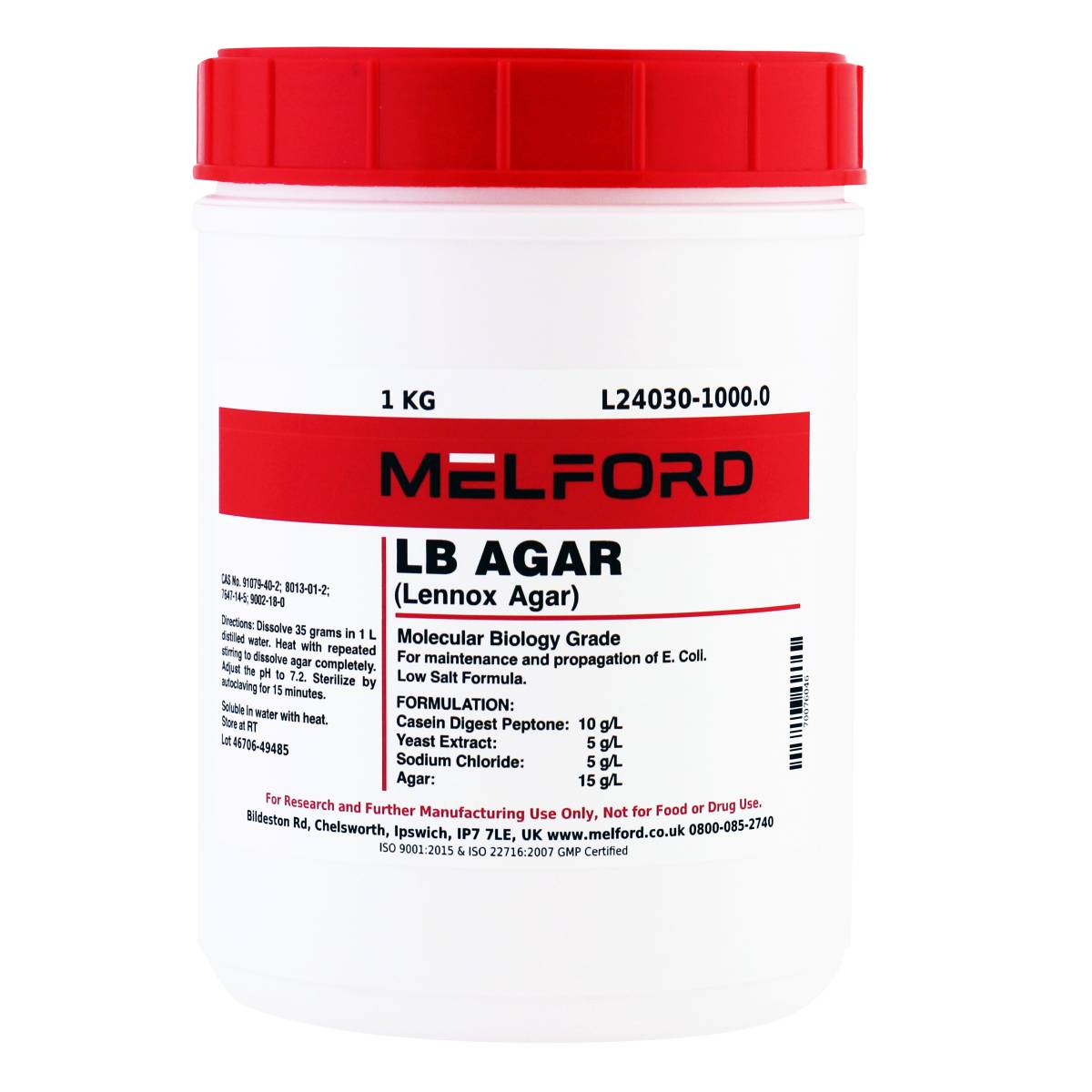 LB Agar Powder [Lennox Agar], 1 Kilogram