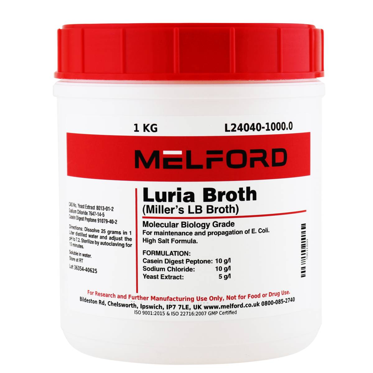 Luria Broth Powder [Miller's LB Broth], 1 Kilogram