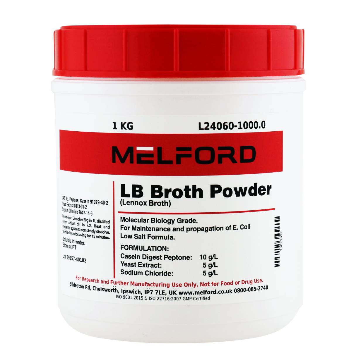 LB Broth Powder [Lennox  Broth], 1 Kilogram