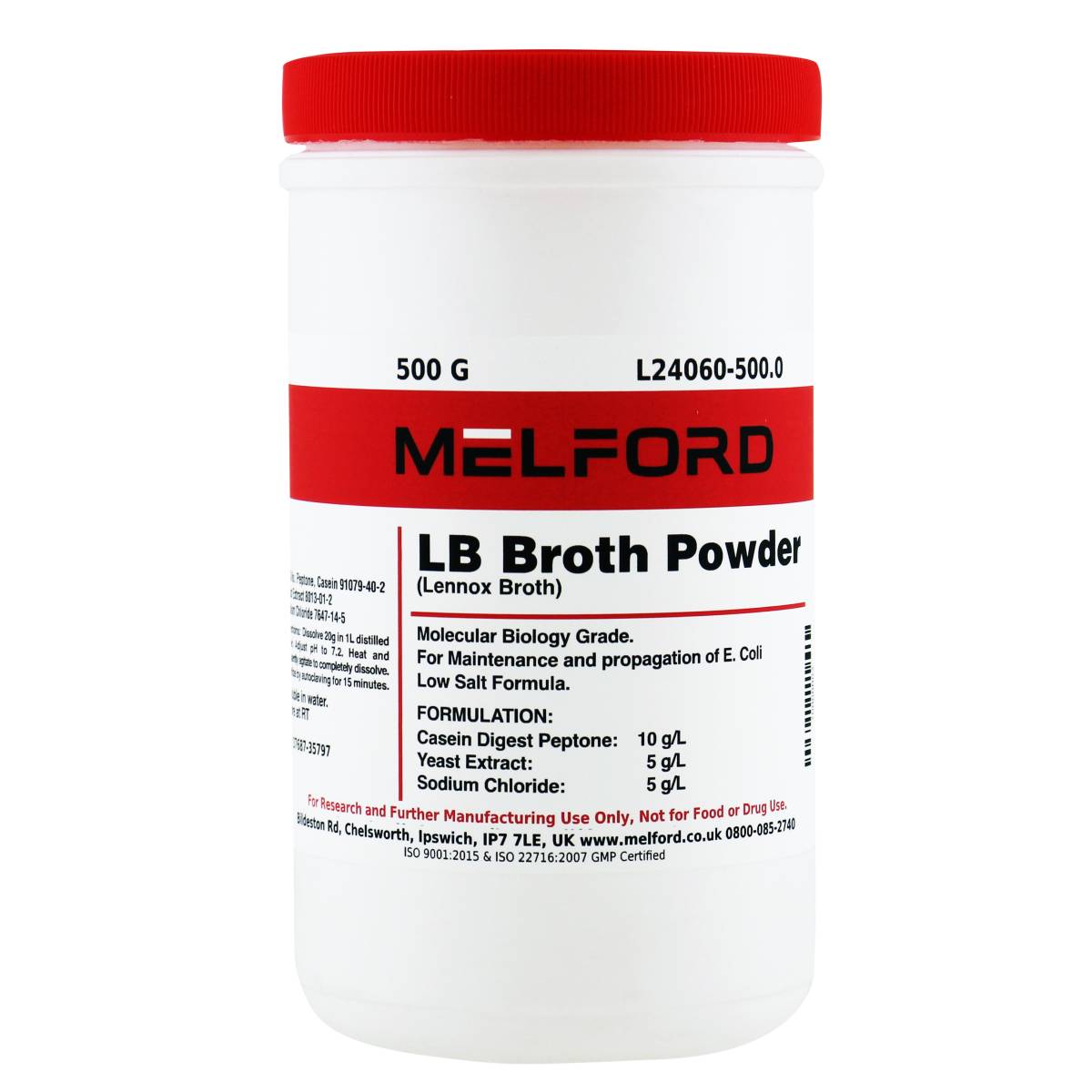 LB Broth Powder [Lennox Broth], 500 Grams