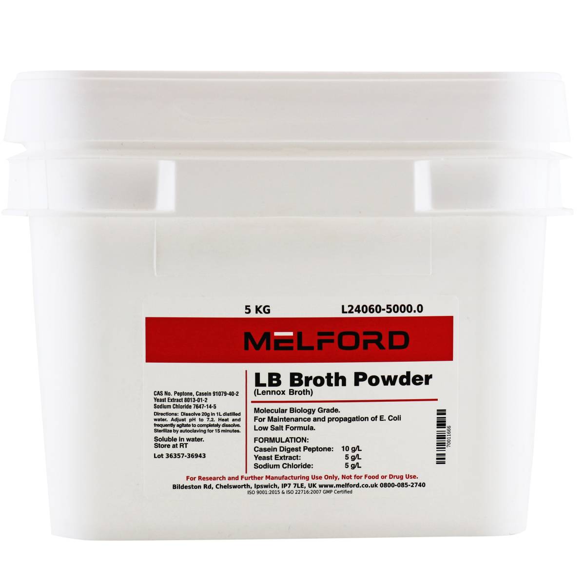 LB Broth Powder [Lennox Broth], 5 Kilograms