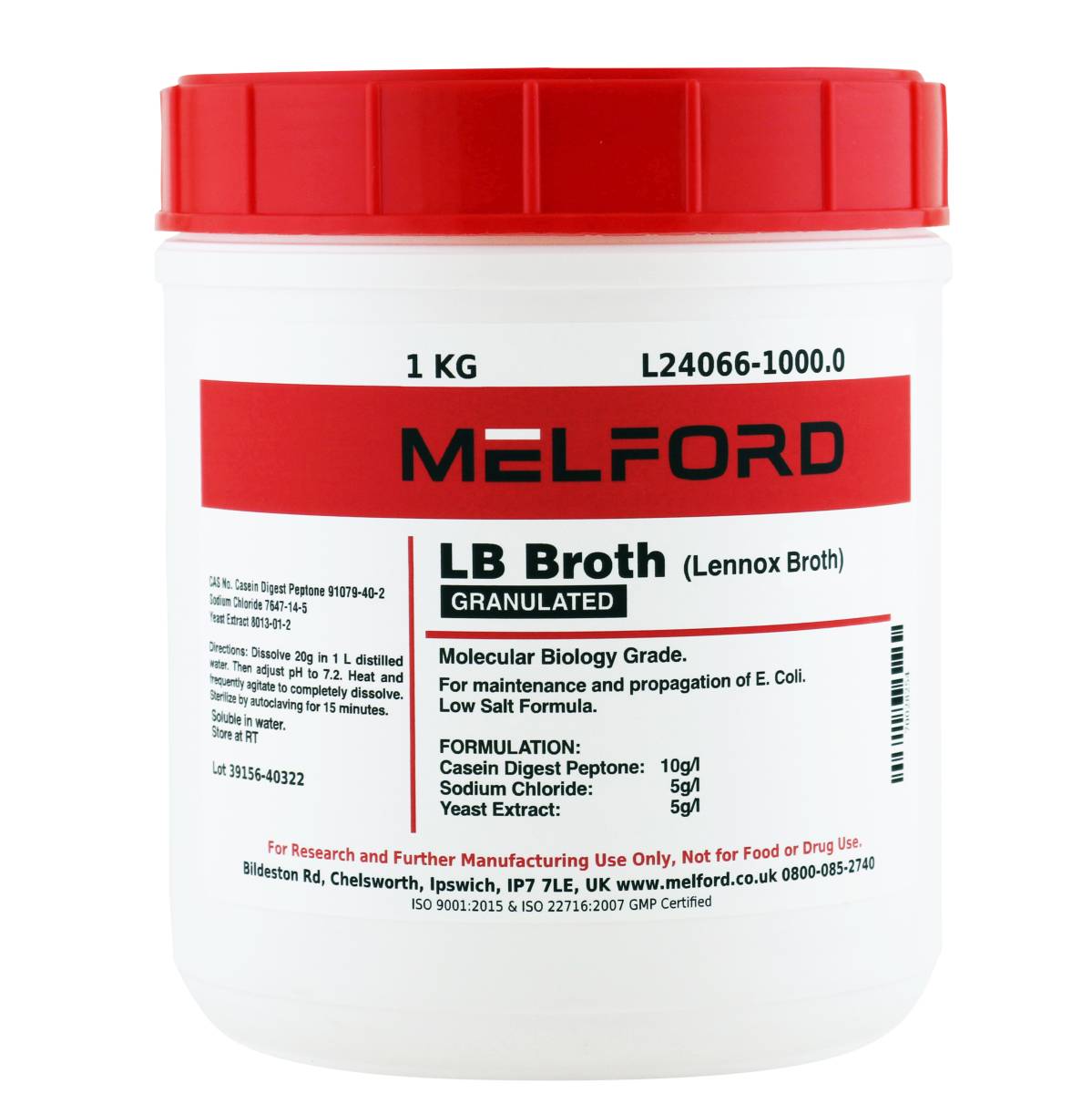 LB Broth, Granulated [Lennox Broth], 1 Kilogram