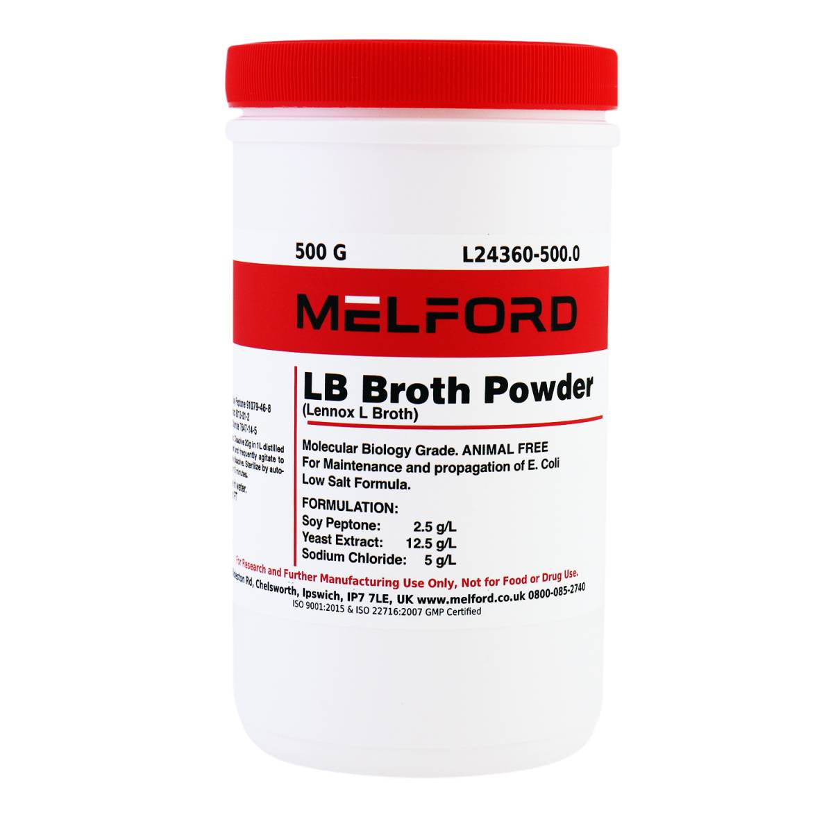 LB Broth (Lennox LB Broth)  Animal Free, Powder, 500 Grams
