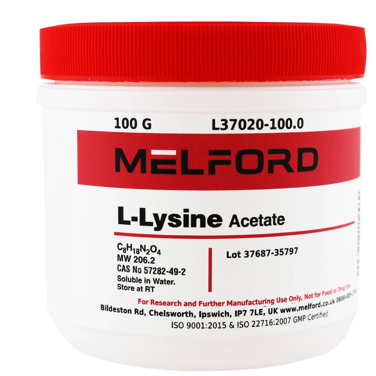 L-Lysine Acetate, 100 Grams
