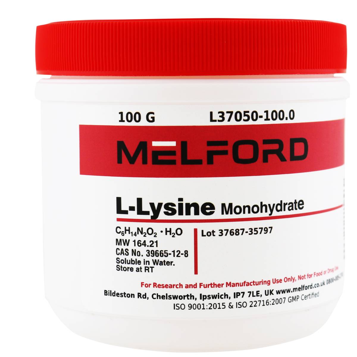 L-Lysine Monohydrate, 100 Grams