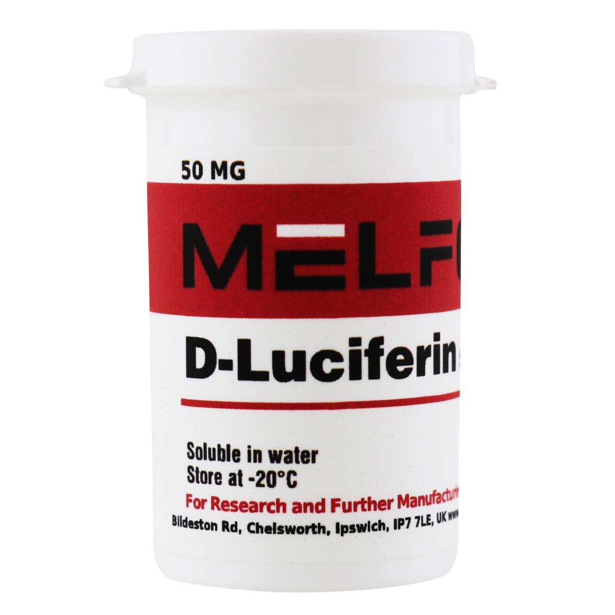 D-Luciferin Sodium Salt [4,5-Dihydro-2-(6-hydroxy-2-benzothiazolyl)-4-thia-zolecarboxylic acid, sodium salt], 50 Milligrams