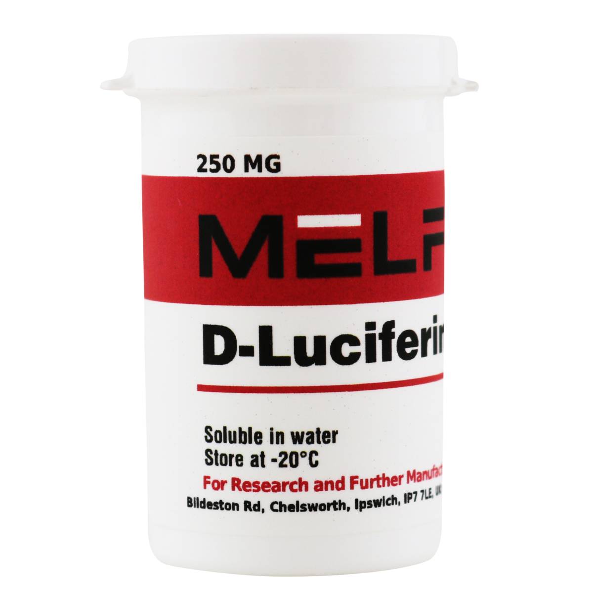 D-Luciferin Sodium Salt [4,5-Dihydro-2-(6-hydroxy-2-benzothiazolyl)-4-thia-zolecarboxylic acid, sodium salt], 250 Milligrams