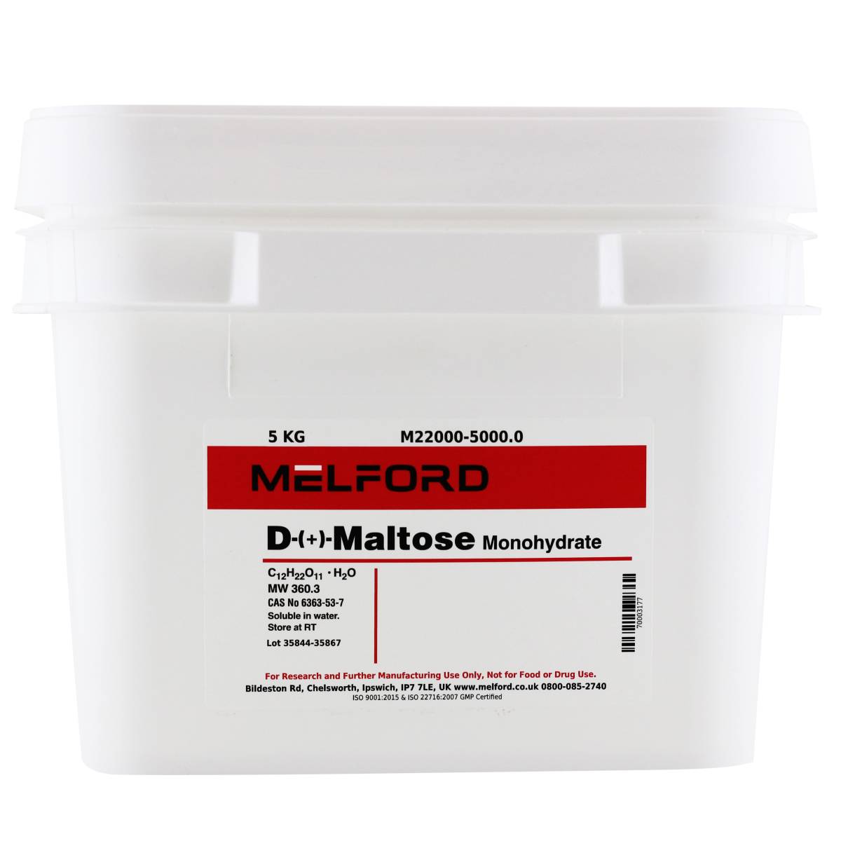 D-(+)-Maltose Monohydrate, 5 Kilograms