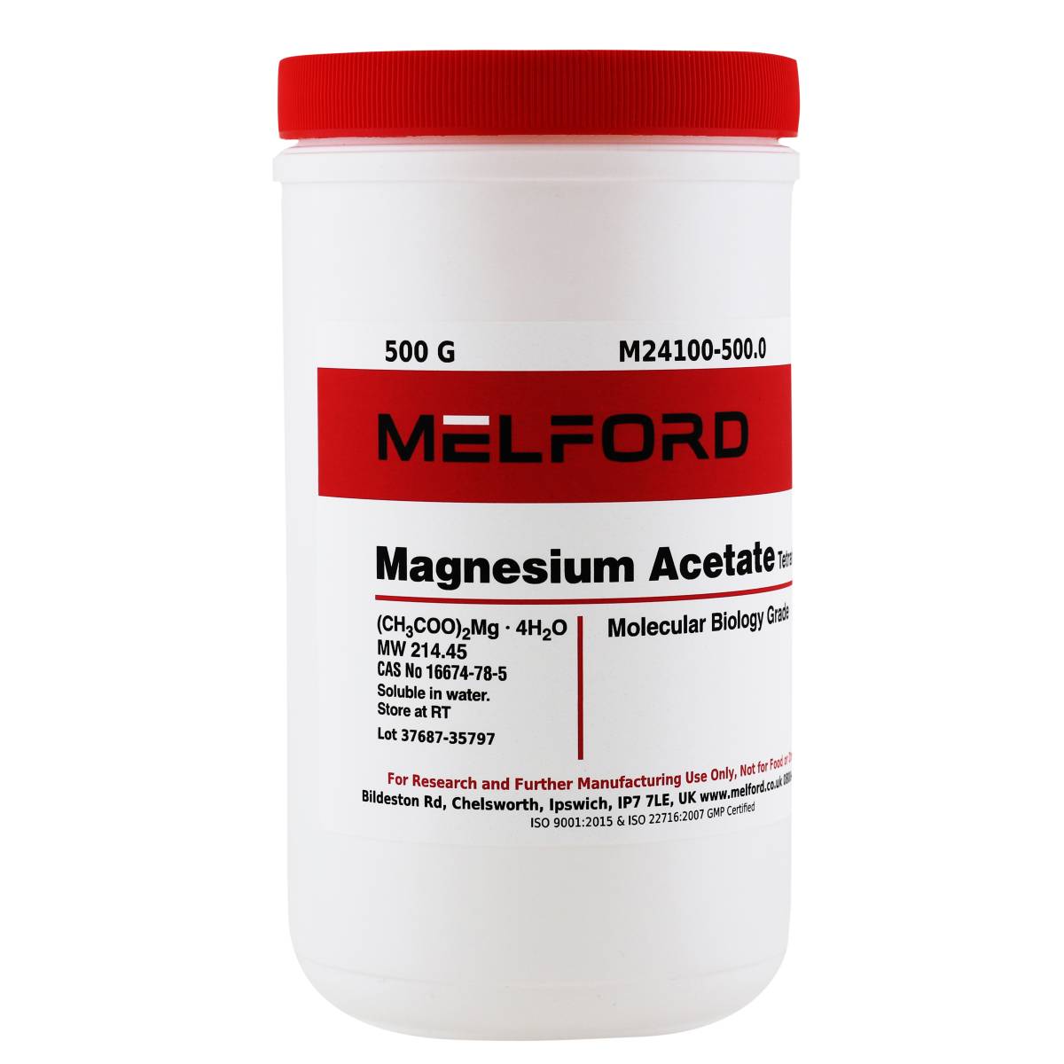 Magnesium Acetate Tetrahydrate, 500 Grams