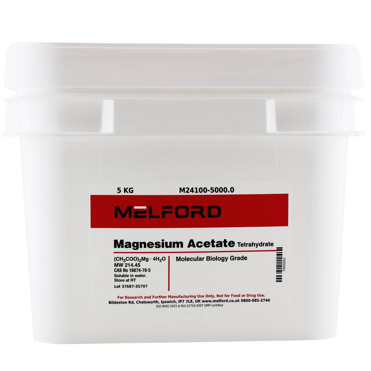 Magnesium Acetate Tetrahydrate, 5 kilograms