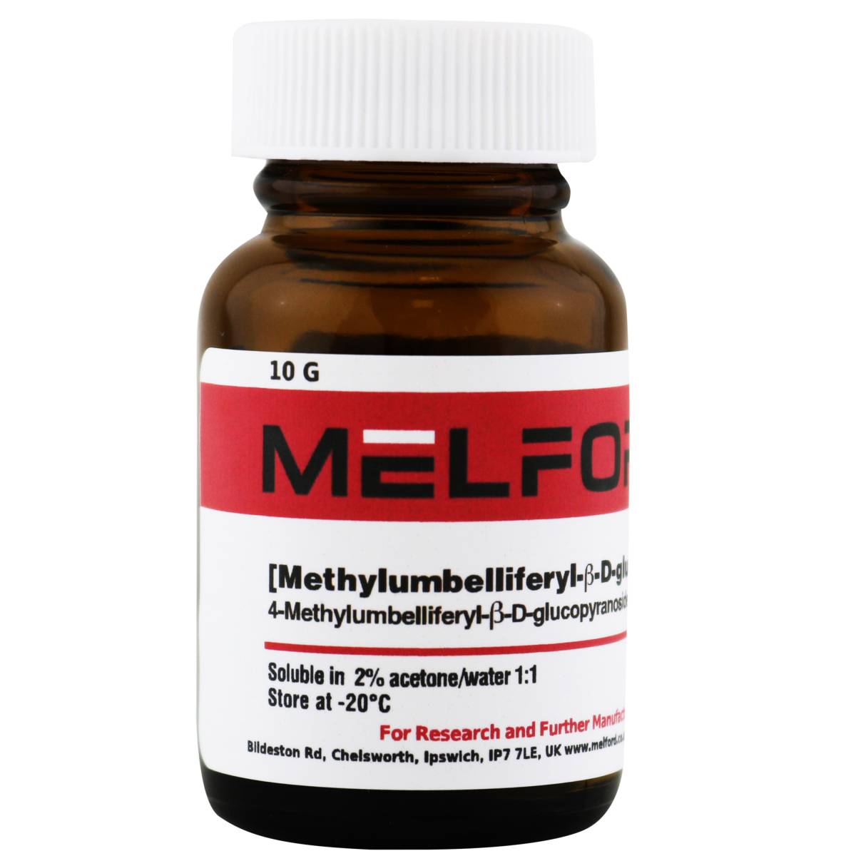 4-Methylumbelliferyl-B-D-glucopyranoside Monohydrate [Methylumbelliferyl-B-D-glucoside], 10 Grams