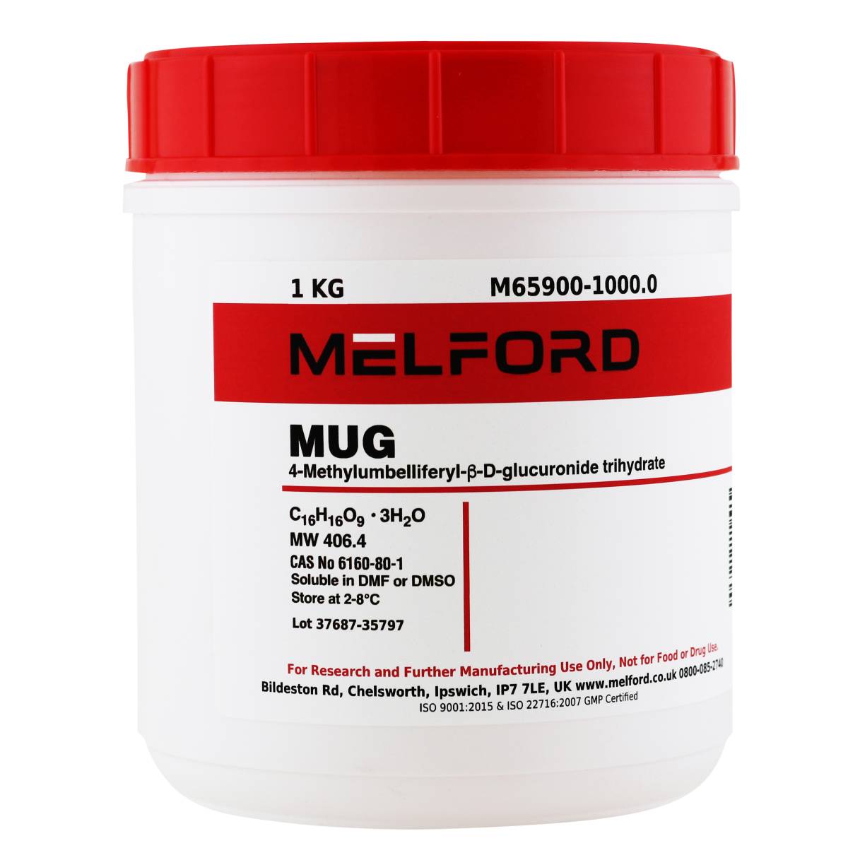 MUG [4-Methylumbelliferyl-B-D-glucuronide Trihydrate], 1 Kilogram