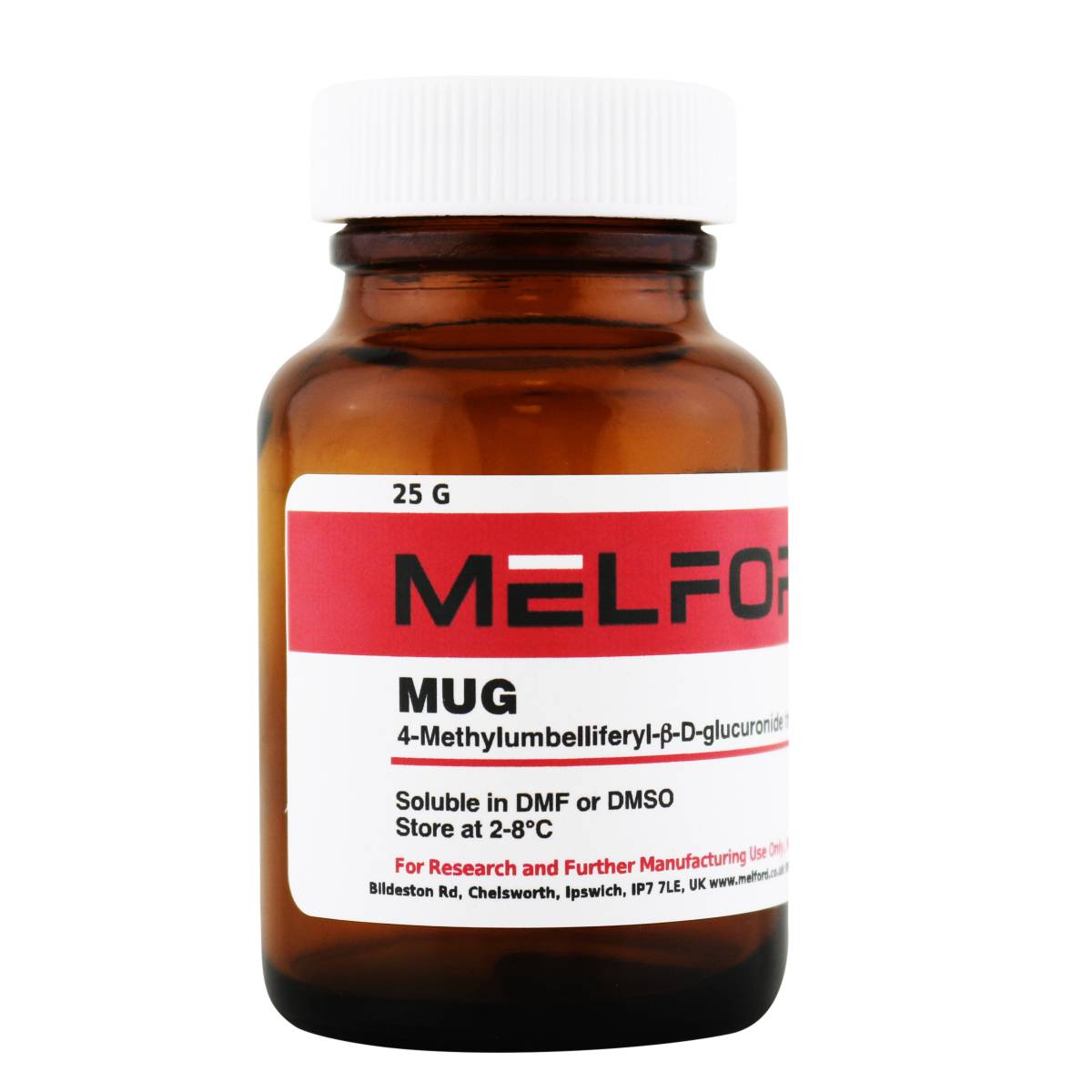 MUG [4-Methylumbelliferyl-B-D-glucuronide Trihydrate], 25 Grams