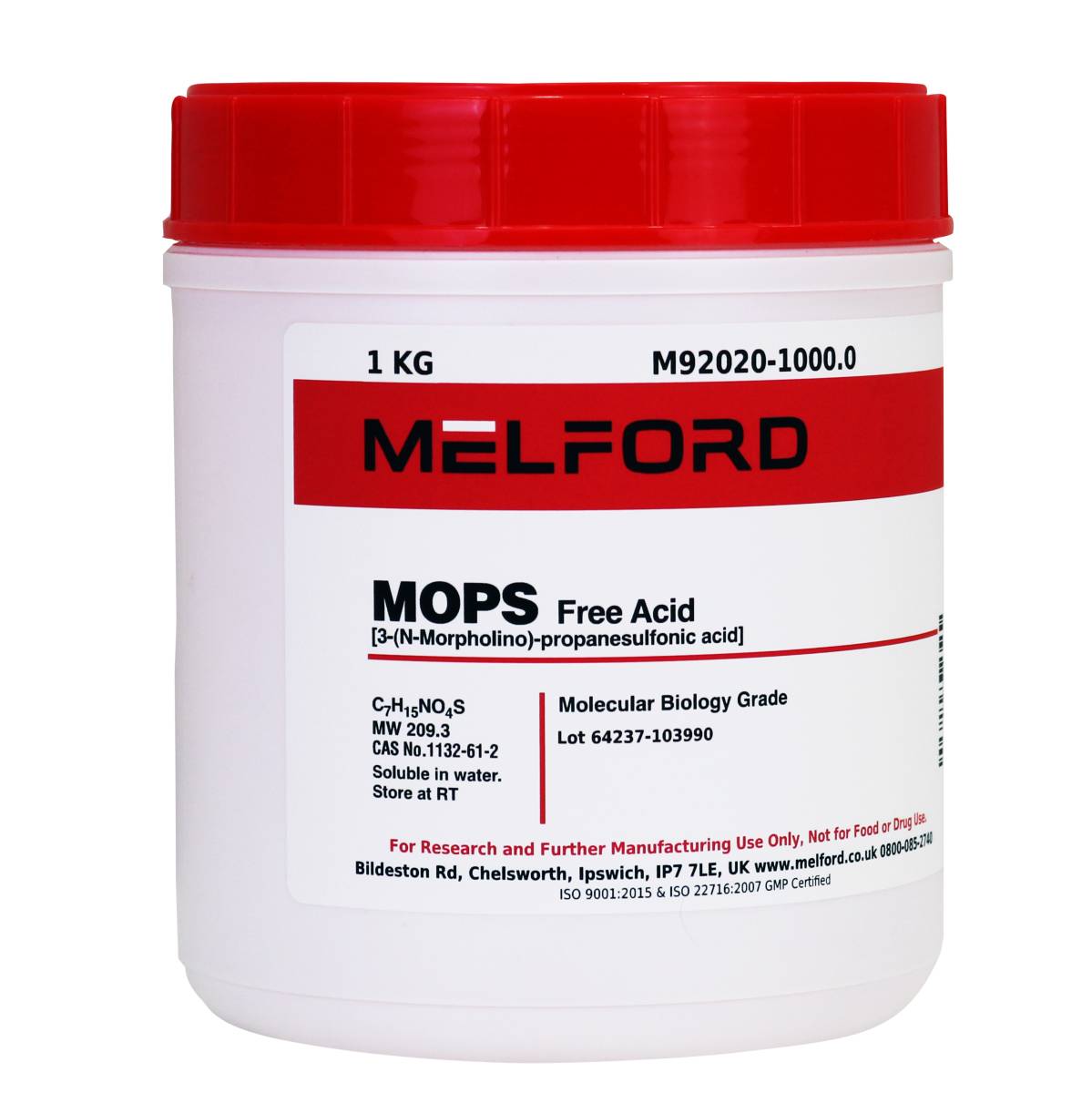 MOPS [3-(N-morpholino)-propanesulfonic acid], 1 Kilogram