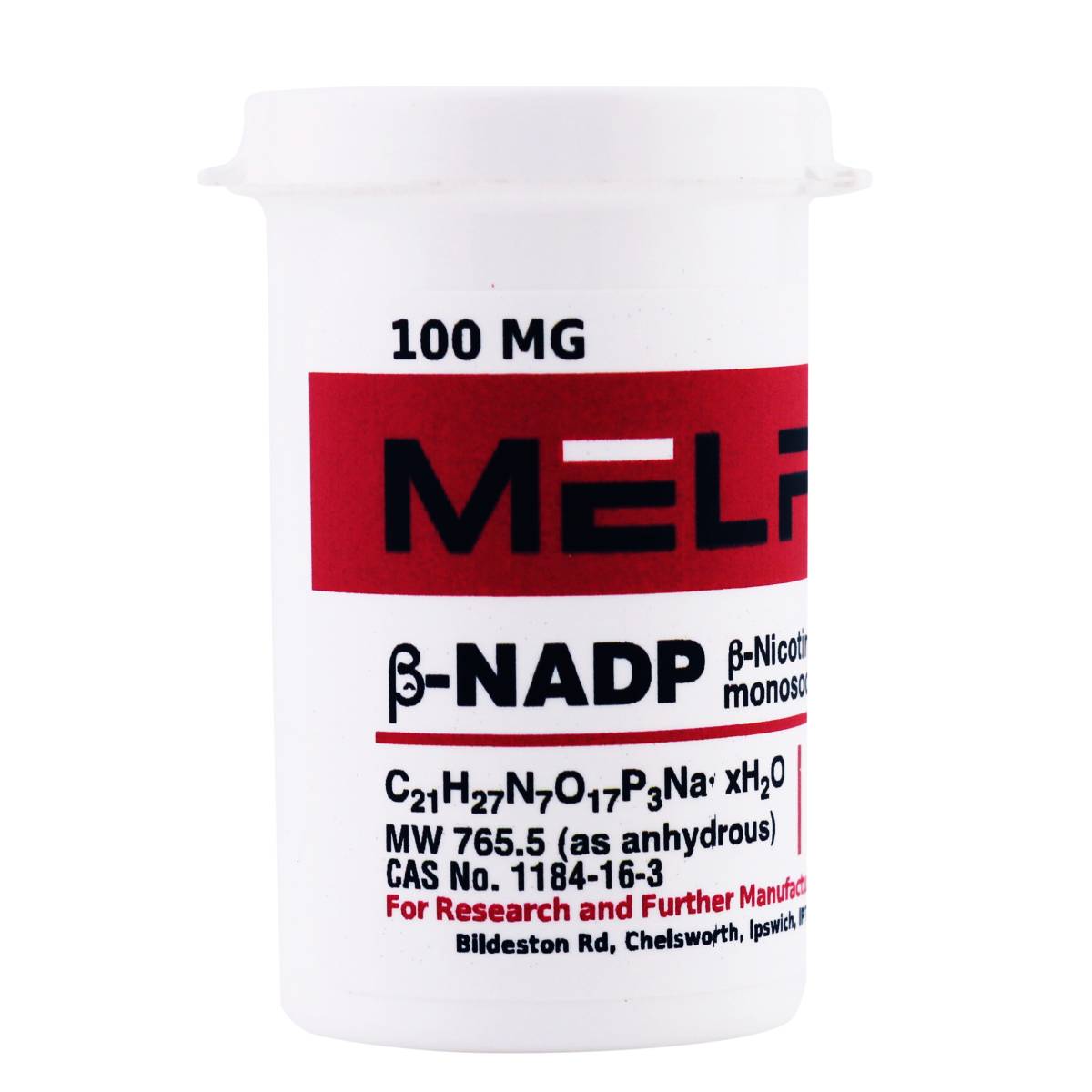 NADP [B-Nicotinamide adenine dinucleotide phosphate, oxidised form, monosodium salt dihydrate], 100 Milligrams