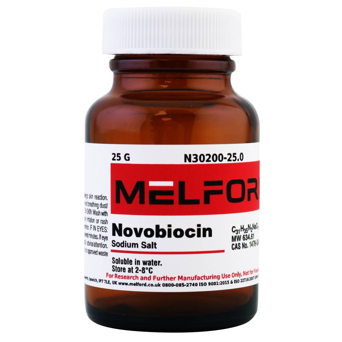 Novobiocin Sodium Salt, 25 Grams