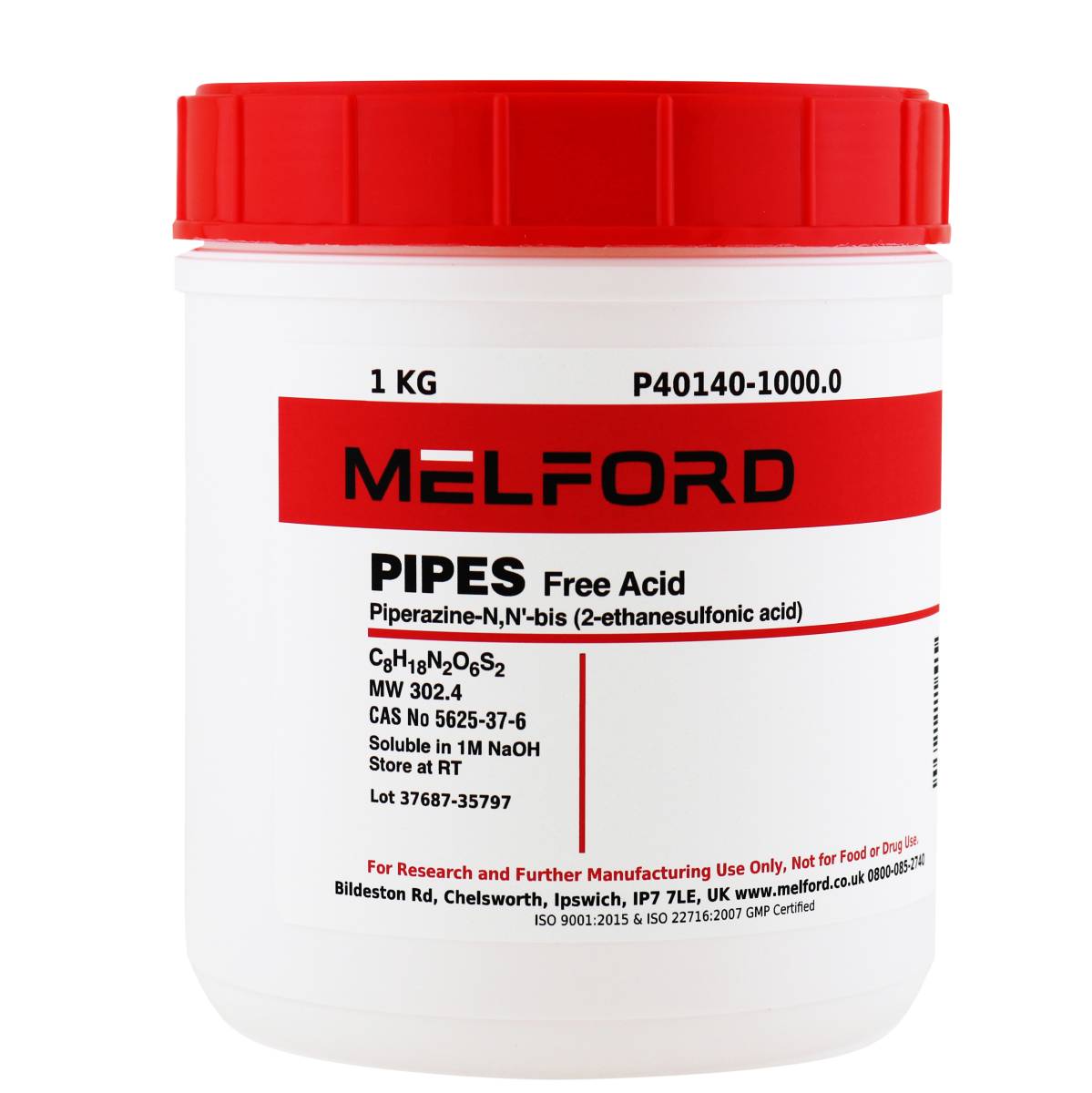 PIPES FREE ACID ULTRAPURE, 1 KILOGRAM