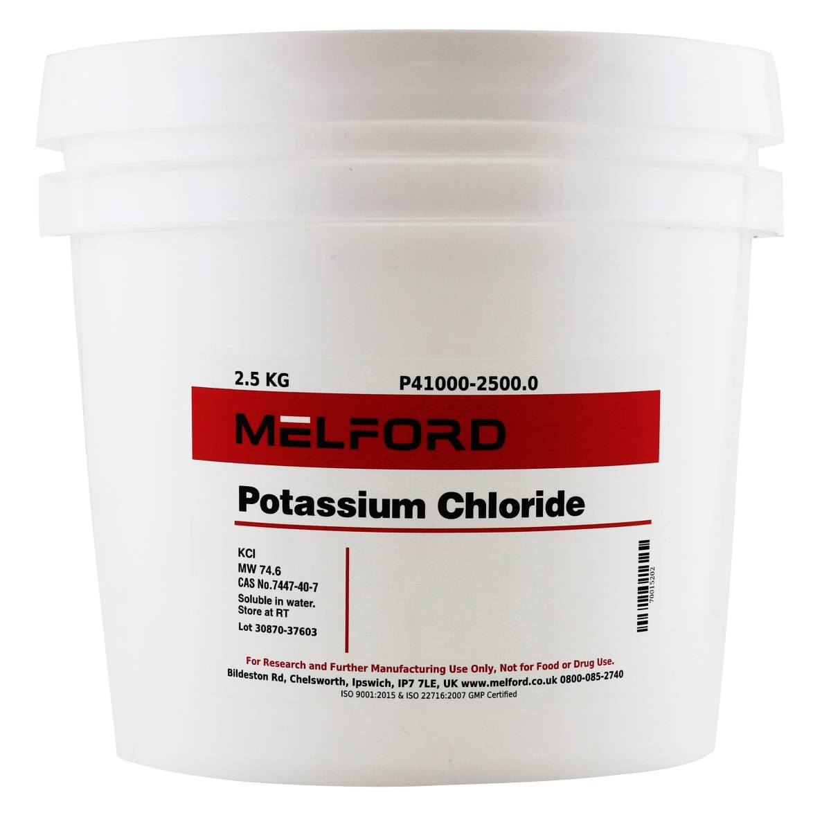 Potassium Chloride, 2.5 Kilograms