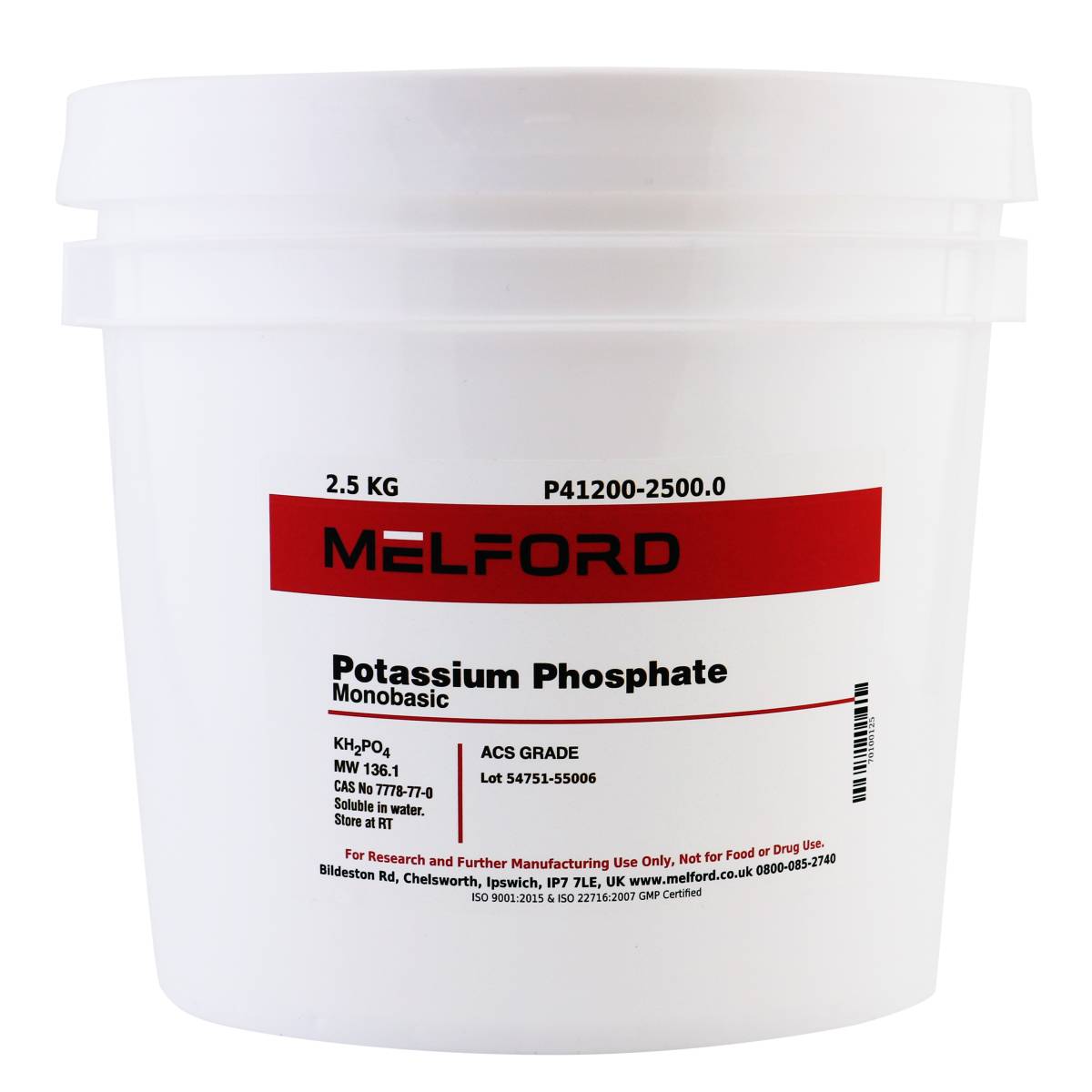 Potassium Phosphate, Monobasic, 2.5 Kilograms