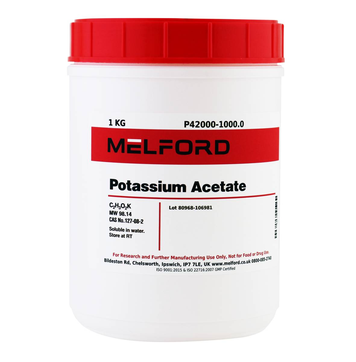 Potassium Acetate, 1 Kilogram