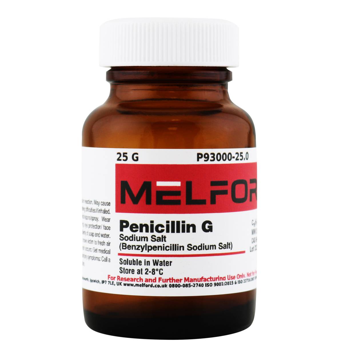 PENICILLIN G SODIUM, (BENZYLPENICILLIN NA + SALT), 25GM