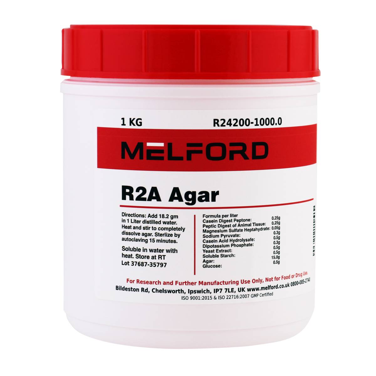 R2A AGAR, 1 KILOGRAM