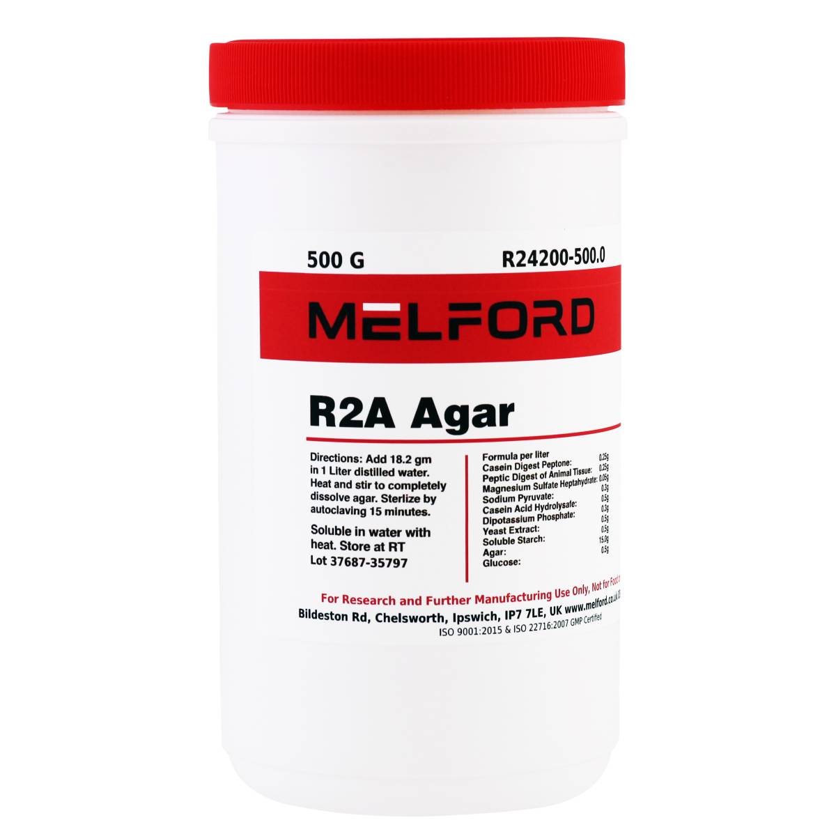 R2A AGAR, 500 GRAM