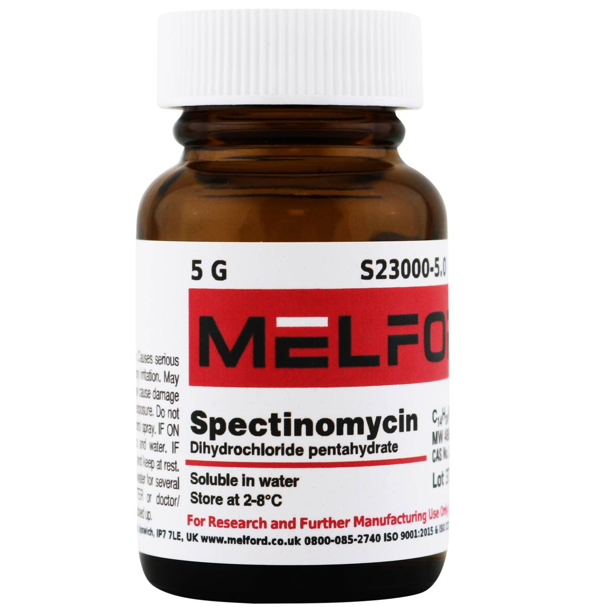 SPECTINOMYCIN DIHYDROCHLORIDE PENTAHYDRATE, 5 GRAM