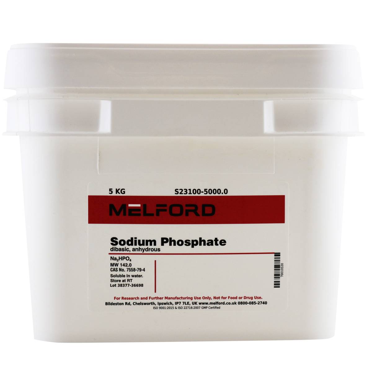 Sodium Phosphate Dibasic, Anhydrous, 5 Kilograms