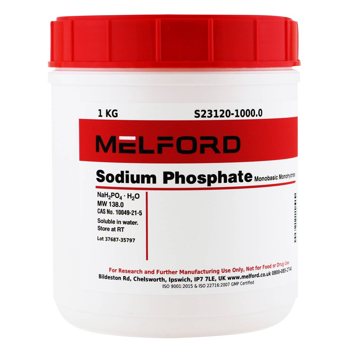 Sodium Phosphate Monobasic Monohydrate, 1 Kilogram