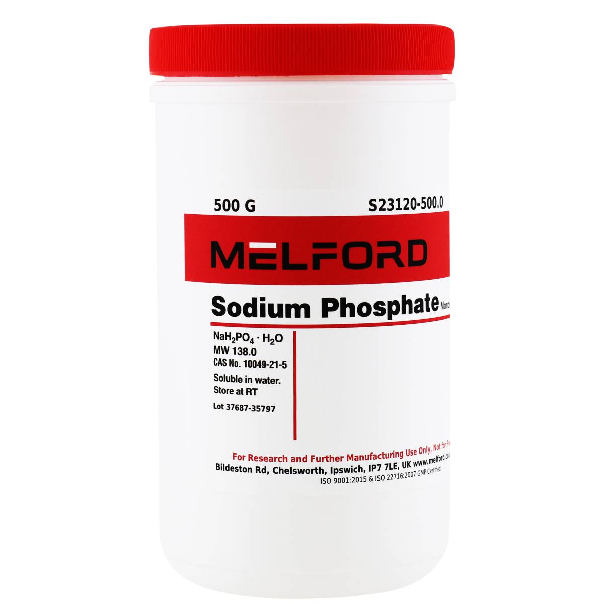 Sodium Phosphate Monobasic, Monohydrate, 500 Grams