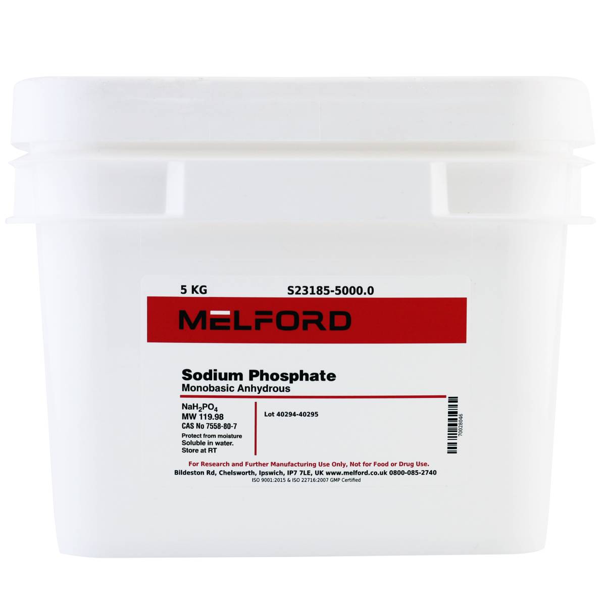 Sodium Phosphate, Monobasic, Anhydrous, 5 Kilograms