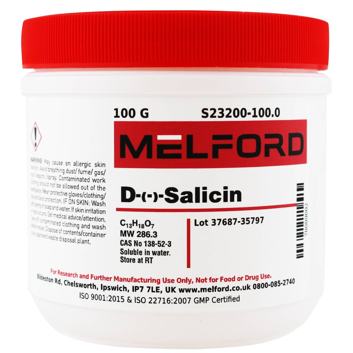 D-Salicin, 100 Grams