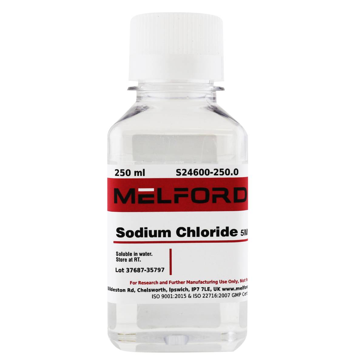 Sodium Chloride 5M Solution, 250 Milliliters