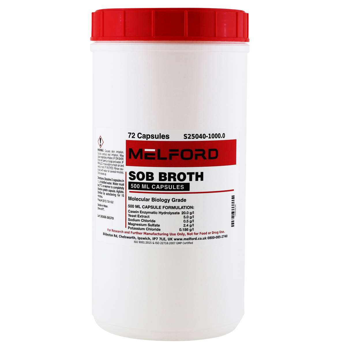 SOB BROTH, 1 KILOGRAM, 72 CAPSULES (EACH CAPSULE CONTAINS 14 GRAMS BROTH)