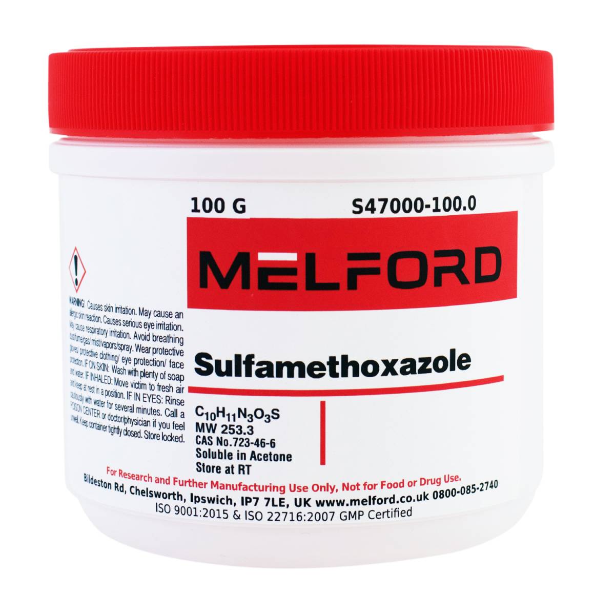 Sulfamethoxazole, 100 Grams