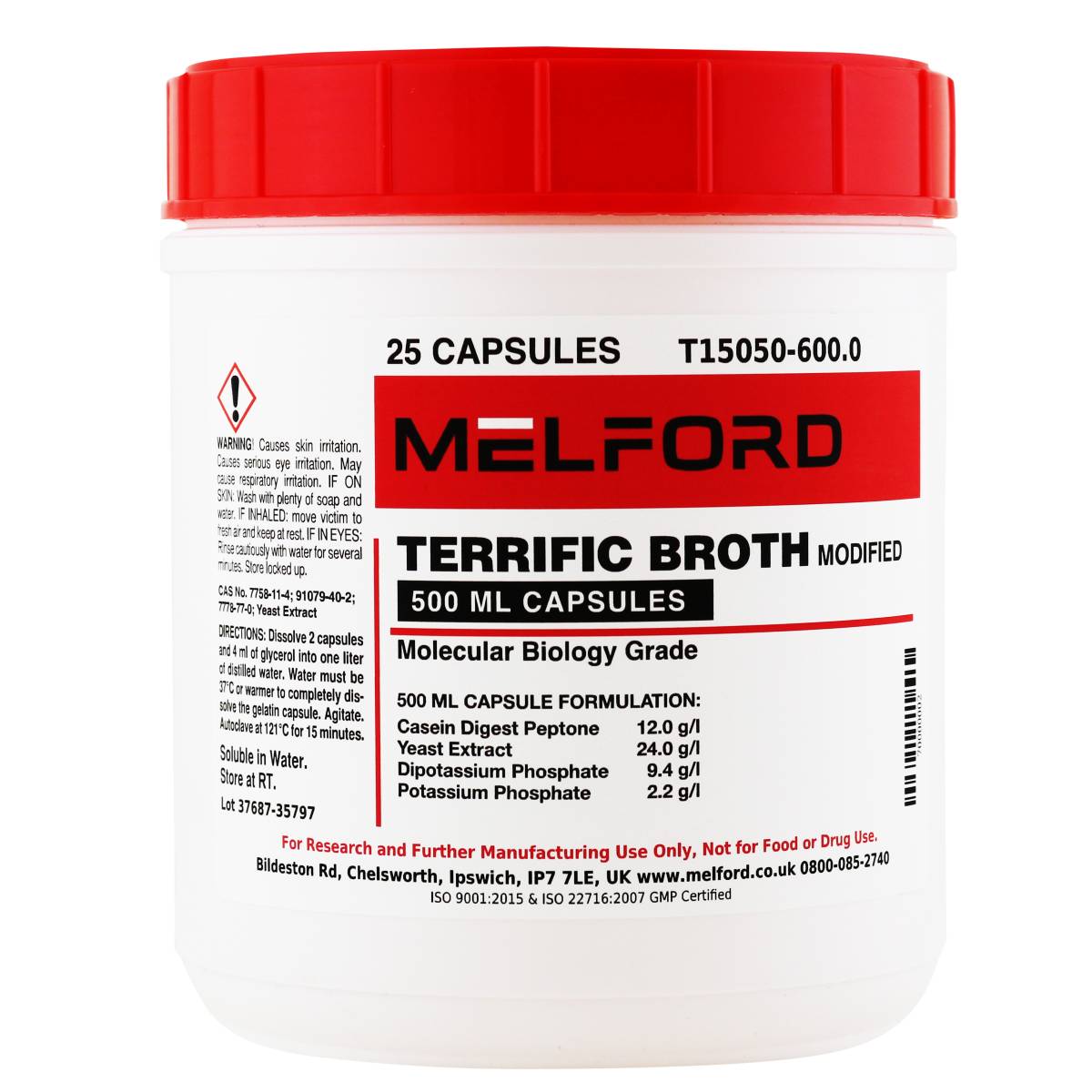 Terrific Broth Modified 500ml Capsules, 25 Capsules of 24 Grams, 600 Grams