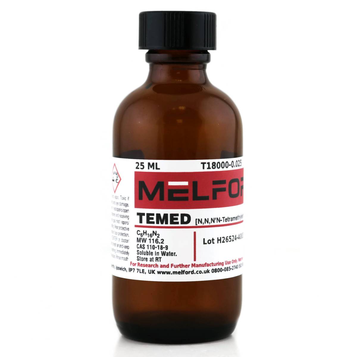 TEMED [N,N,N',N'-Tetramethylethylenediamine], 25 Milliliters