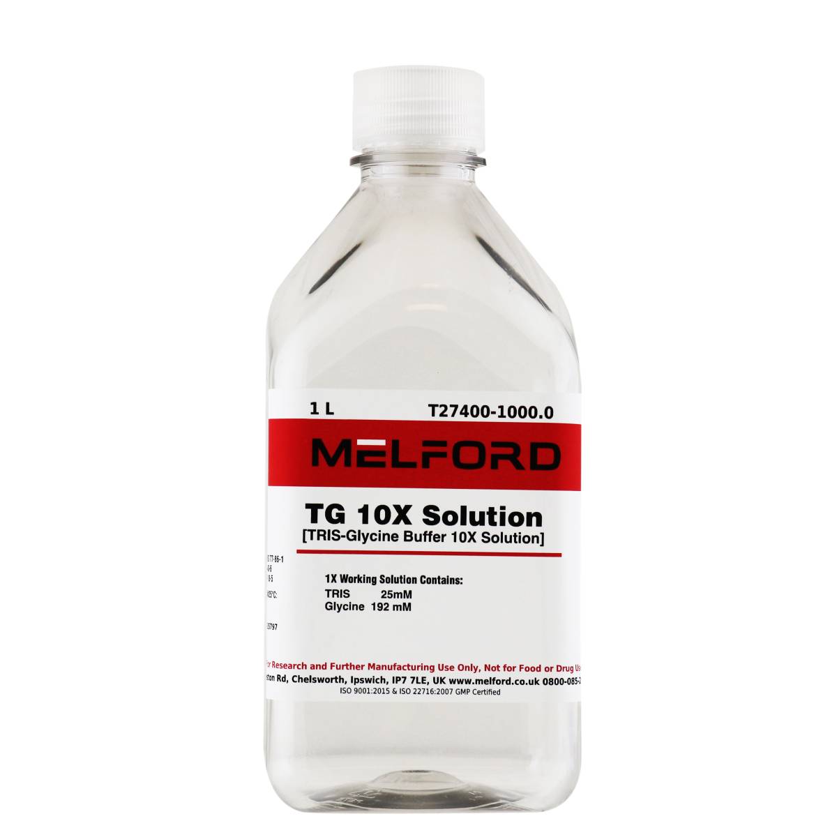 TG 10X Solution [TRIS-Glycine Buffer 10X Solution], 1 Liter