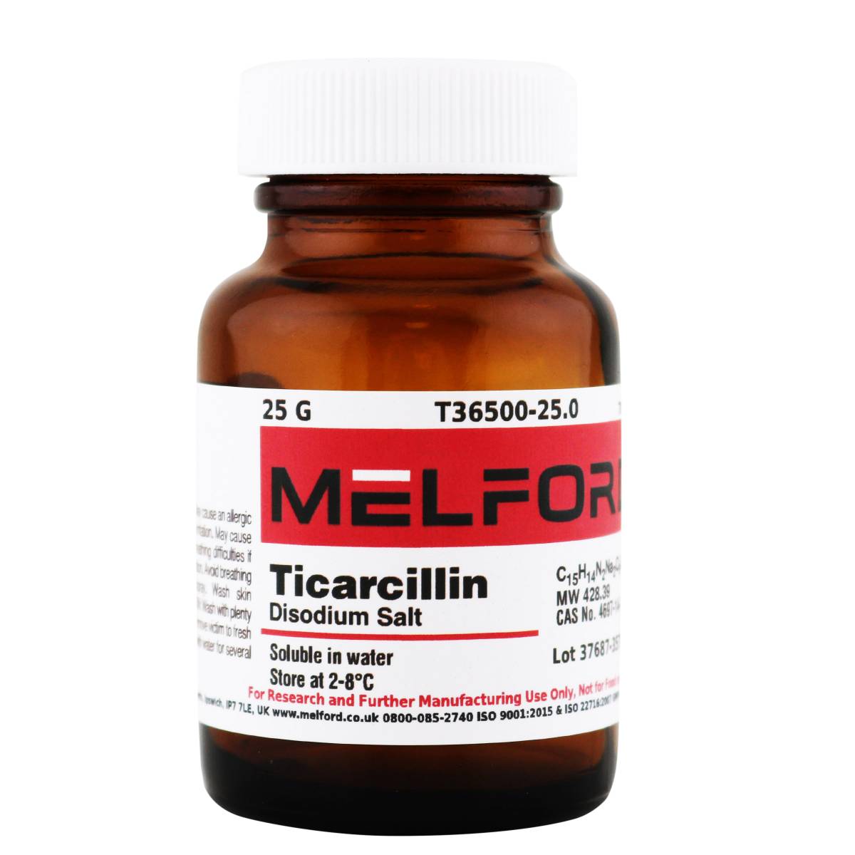 Ticarcillin Disodium Salt, 25 Grams