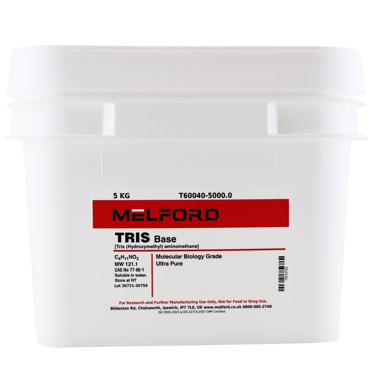 TRIS Base Ultrapure [Tris(hydroxymethyl) aminomethane], 5 Kilograms