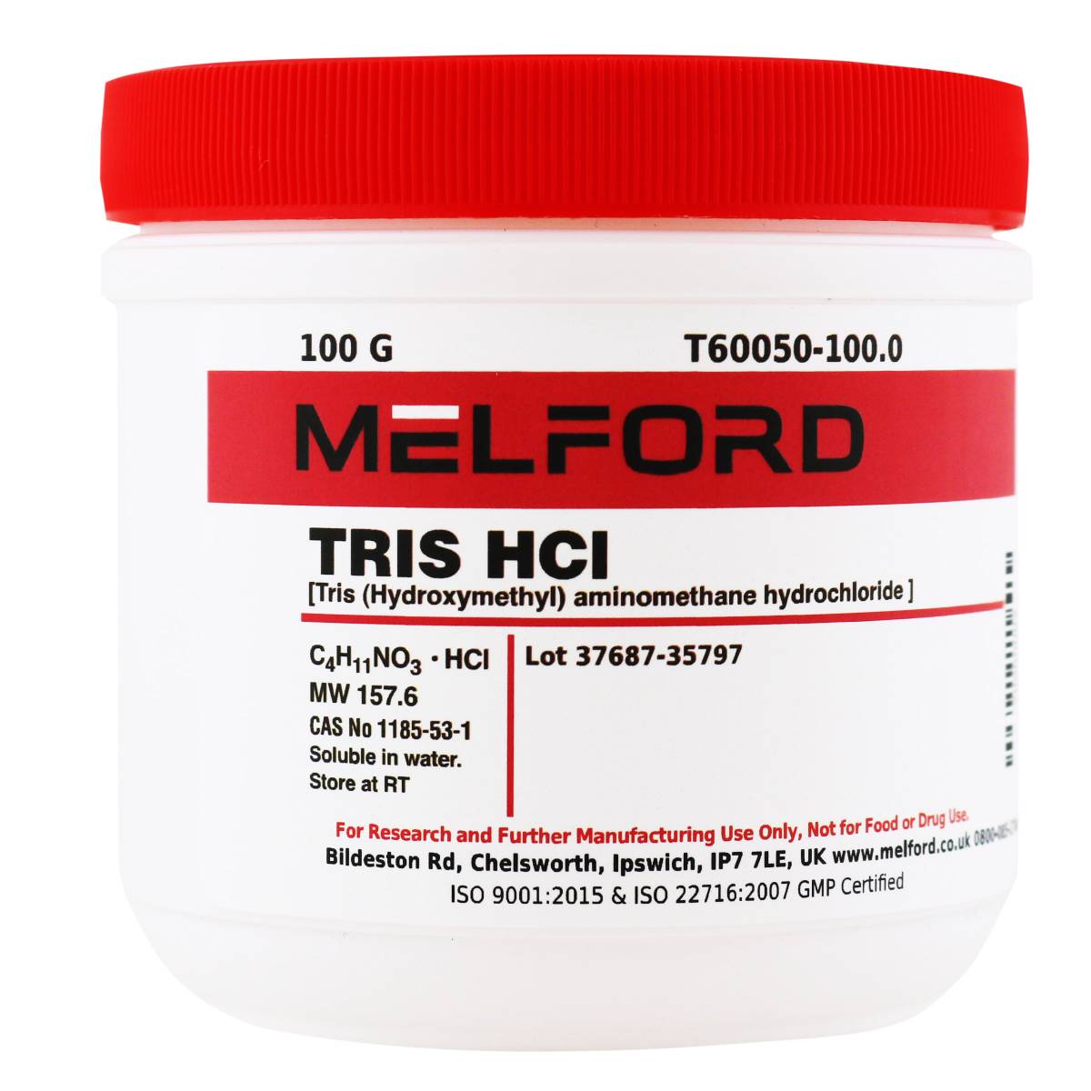 TRIS Hydrochloride [Tris(hydroxymethyl) aminomethane HCl], 100 Grams