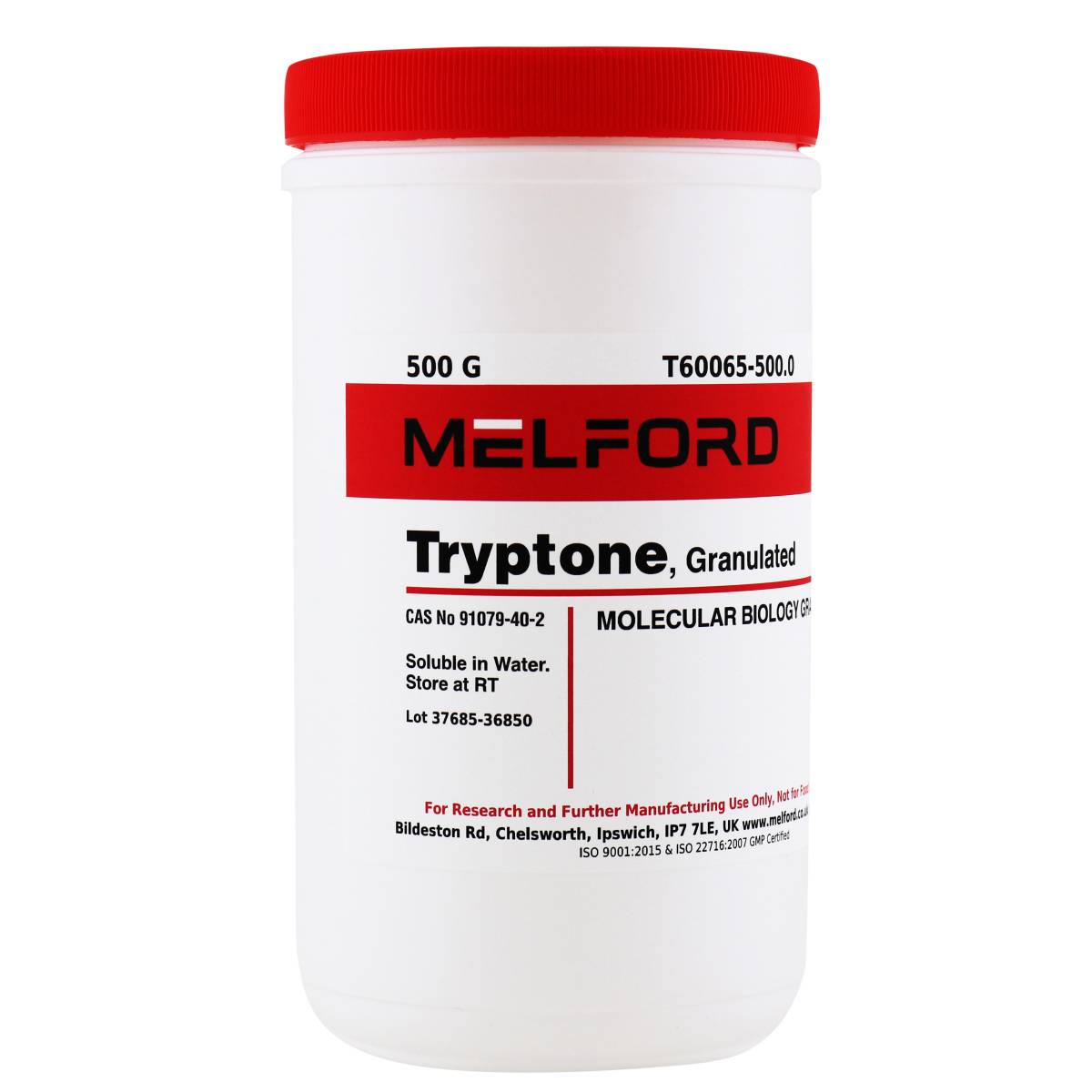 Tryptone, Granulated, 500 Grams