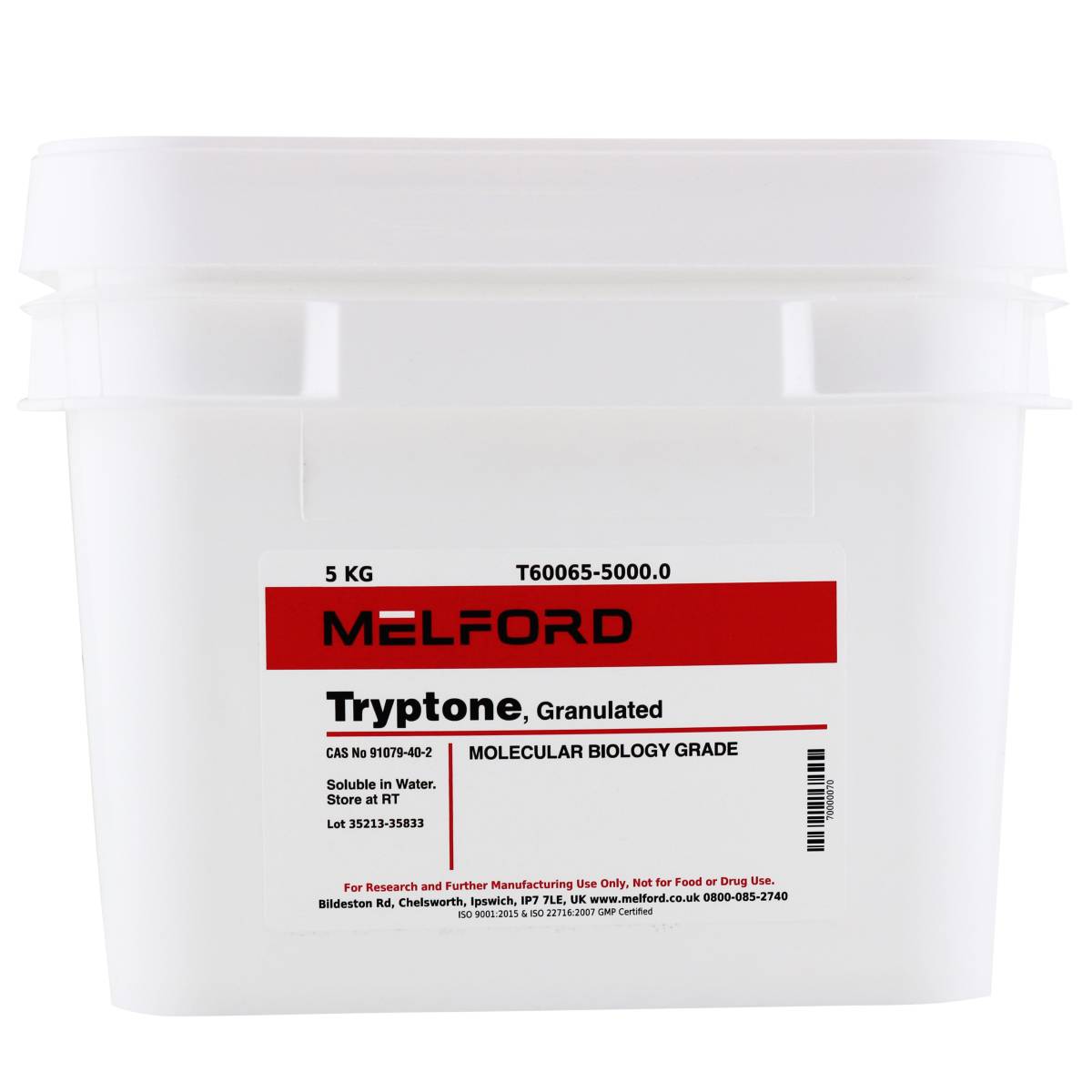 Tryptone, Granulated, 5 Kilograms