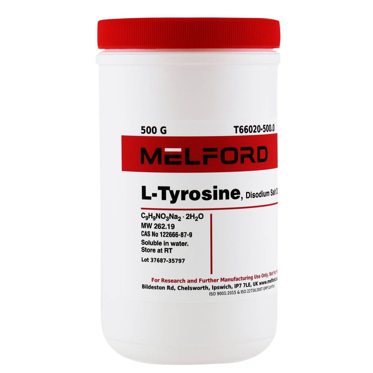 L-Tyrosine, Disodium Salt Dihydrate, 500 Grams