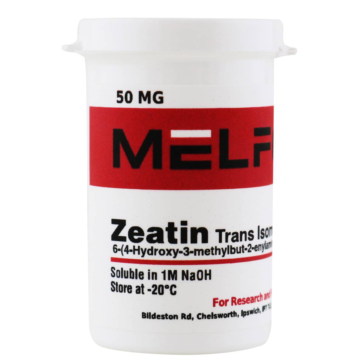 Zeatin, Trans Isomer [6-(4-Hydroxy-3-methylbut-2-enylamino)purine)], 50 Milligrams